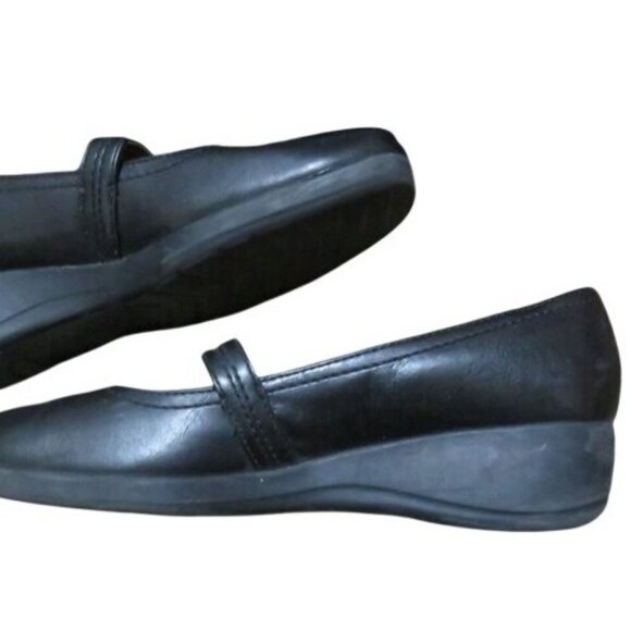 Lifestride Demi Black Vegan Leather Mary Jane Buckle Wedges 8.5 antifatigue - Picture 6 of 12